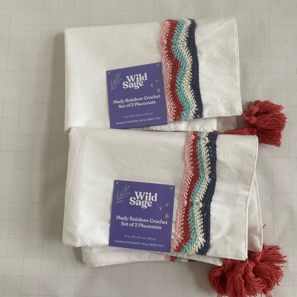 Set Of 4 Cotton Placemats Wild Sage